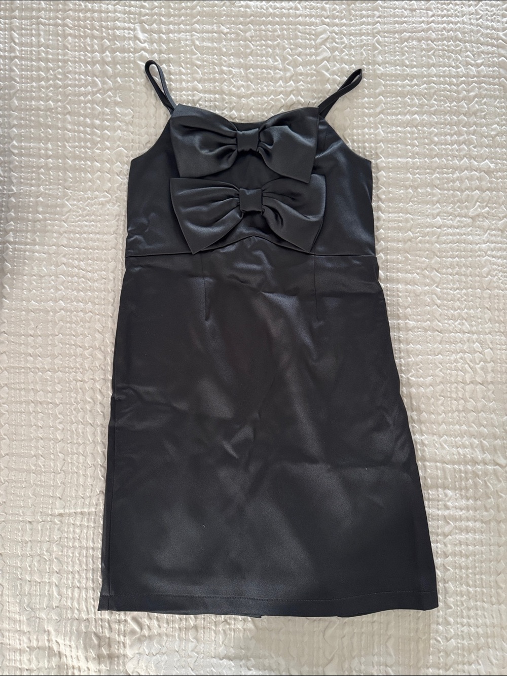 Zunie Black Bow-Front Slip Dress